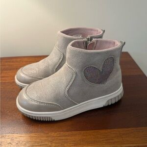Stride Rite Gray Kids Boots with Heart Accent